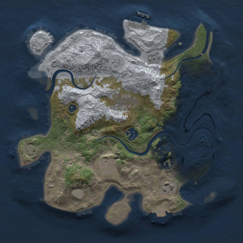Rust Map: Procedural Map, Size: 3000, Seed: 1609746028, 11 Monuments