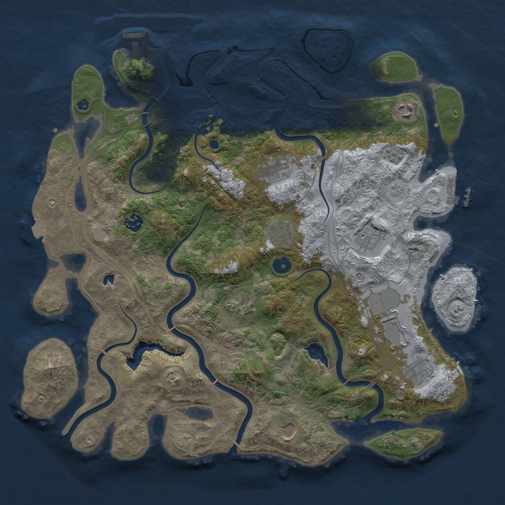 Rust Map: Procedural Map, Size: 4300, Seed: 174704, 16 Monuments