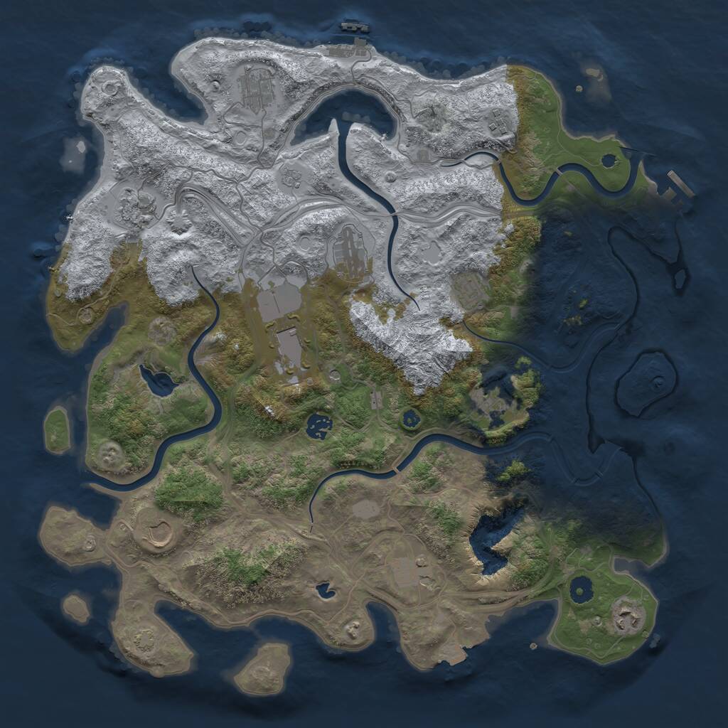 Rust Map: Procedural Map, Size: 4250, Seed: 128491930, 17 Monuments