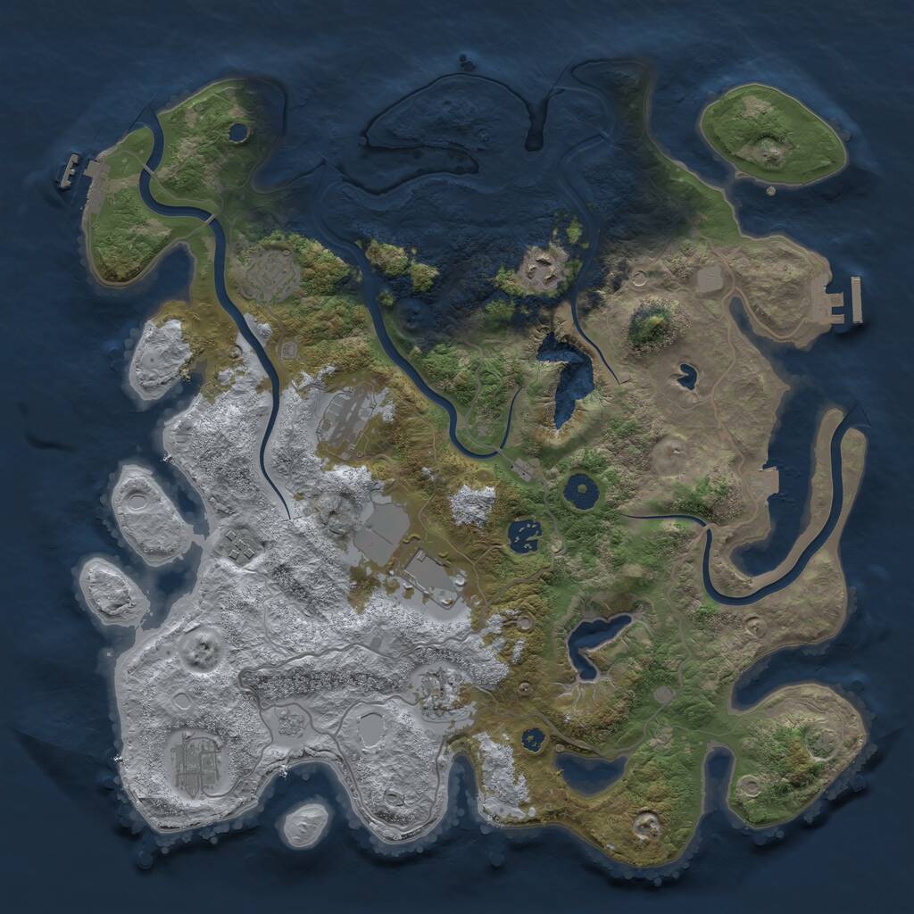 Rust Map: Procedural Map, Size: 4000, Seed: 836523921, 14 Monuments