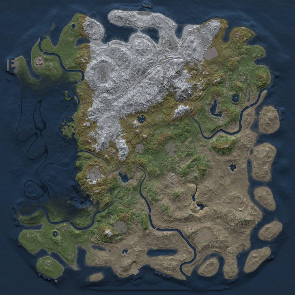 Rust Map: Procedural Map, Size: 5500, Seed: 456433848, 17 Monuments