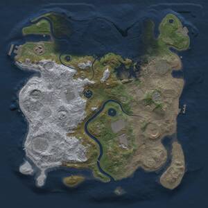 Thumbnail Rust Map: Procedural Map, Size: 3750, Seed: 1893829676, 16 Monuments