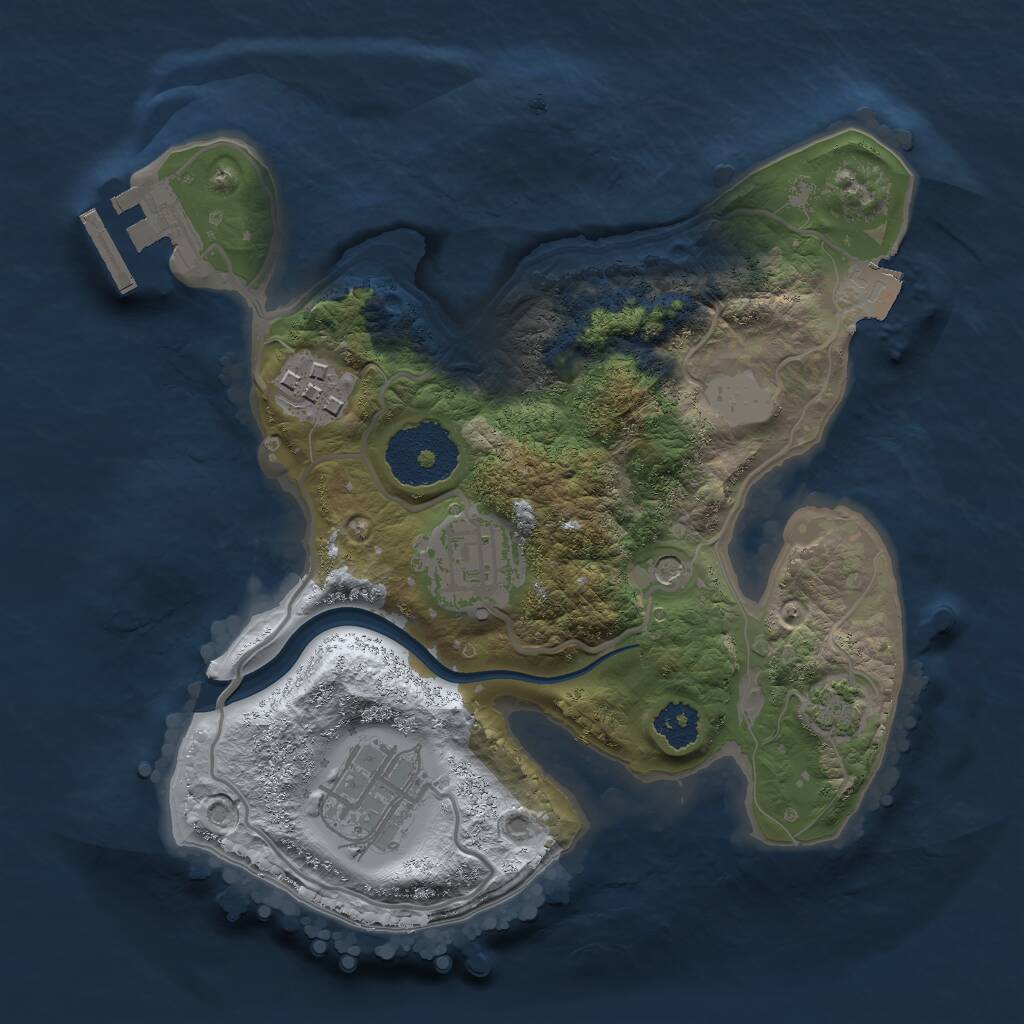 Rust Map: Procedural Map, Size: 2300, Seed: 926744, 7 Monuments