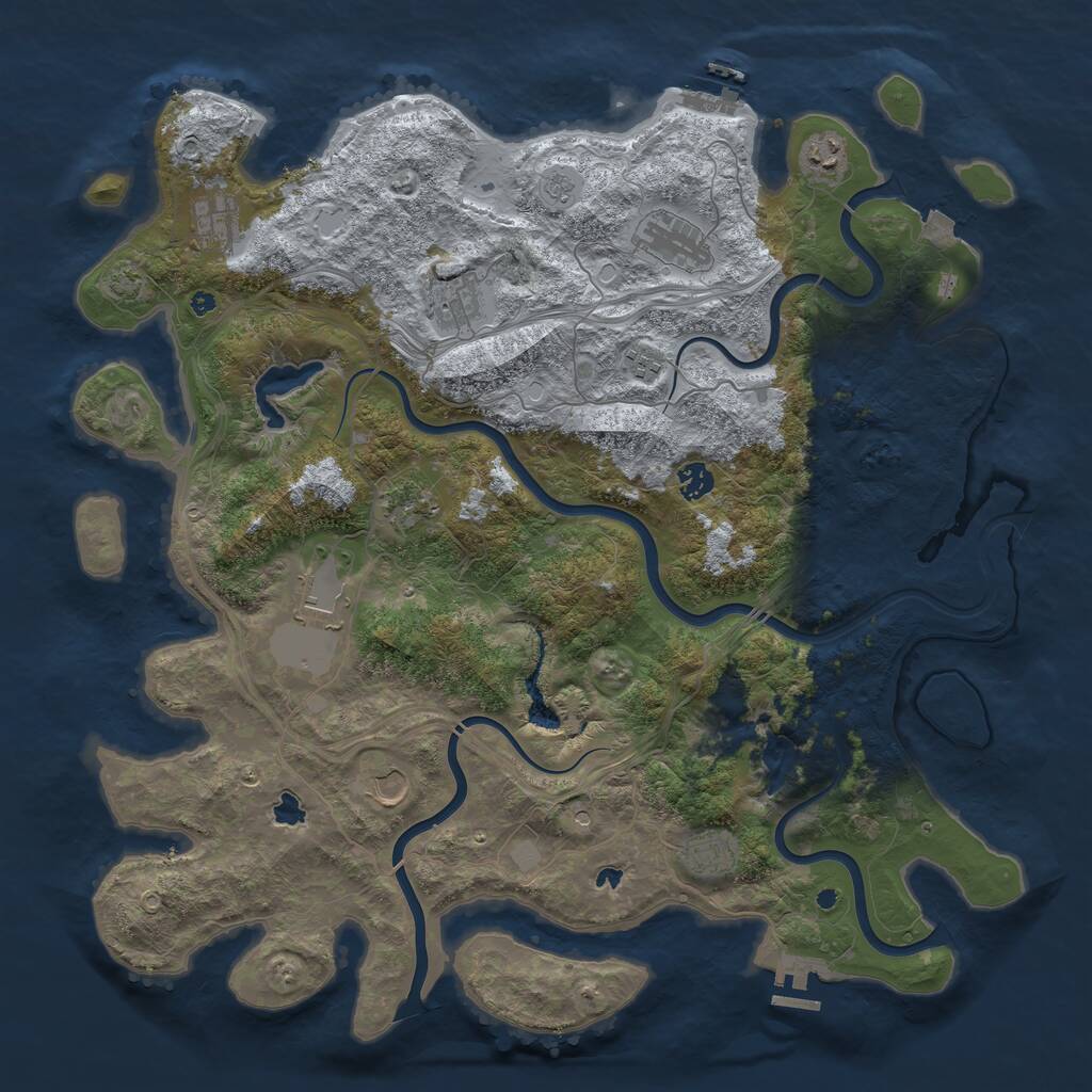 Rust Map: Procedural Map, Size: 4500, Seed: 22996019, 16 Monuments