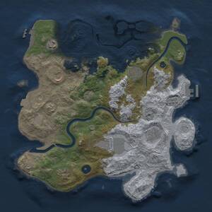 Thumbnail Rust Map: Procedural Map, Size: 3500, Seed: 335133821, 13 Monuments