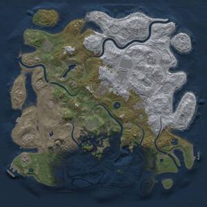 Thumbnail Rust Map: Procedural Map, Size: 4450, Seed: 1234567890, 16 Monuments