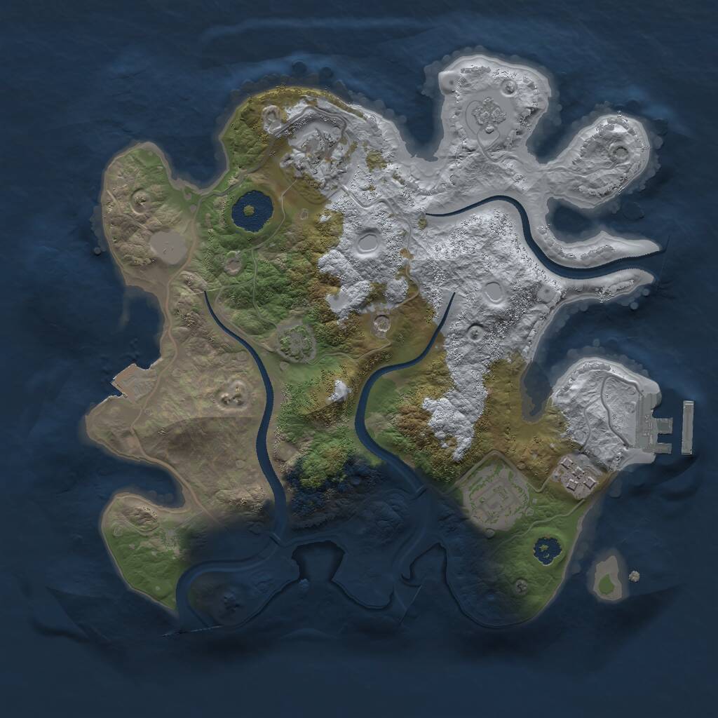 Rust Map: Procedural Map, Size: 2700, Seed: 73723, 8 Monuments