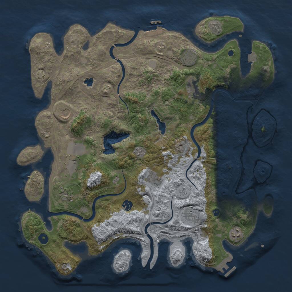 Rust Map: Procedural Map, Size: 4250, Seed: 22140, 16 Monuments