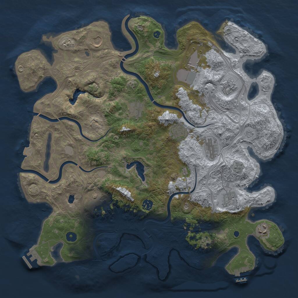Rust Map: Procedural Map, Size: 4250, Seed: 87599317, 17 Monuments