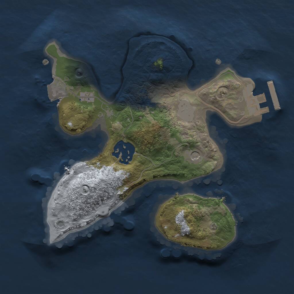 Rust Map: Procedural Map, Size: 2000, Seed: 6476732, 4 Monuments