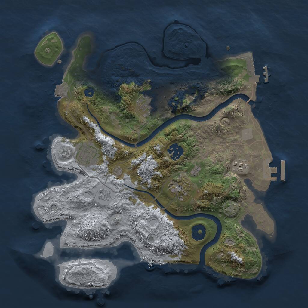 Rust Map: Procedural Map, Size: 3000, Seed: 12832, 11 Monuments