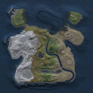 Thumbnail Rust Map: Procedural Map, Size: 2500, Seed: 1726188028, 10 Monuments