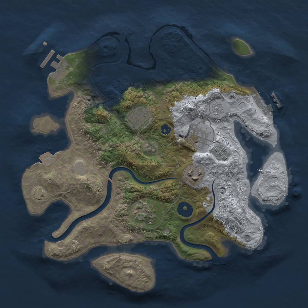 Rust Map: Procedural Map, Size: 3000, Seed: 1422385353, 10 Monuments