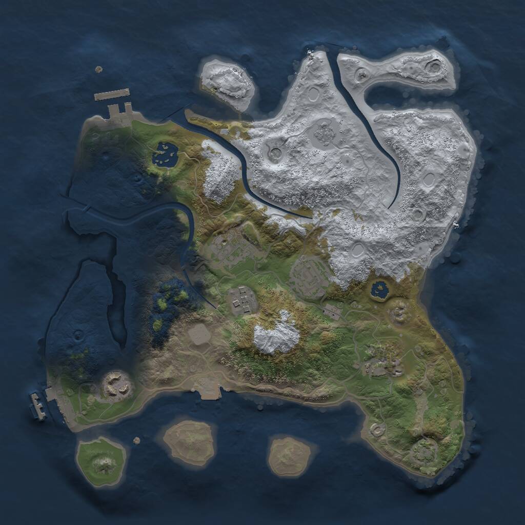 Rust Map: Procedural Map, Size: 3000, Seed: 4729816, 12 Monuments