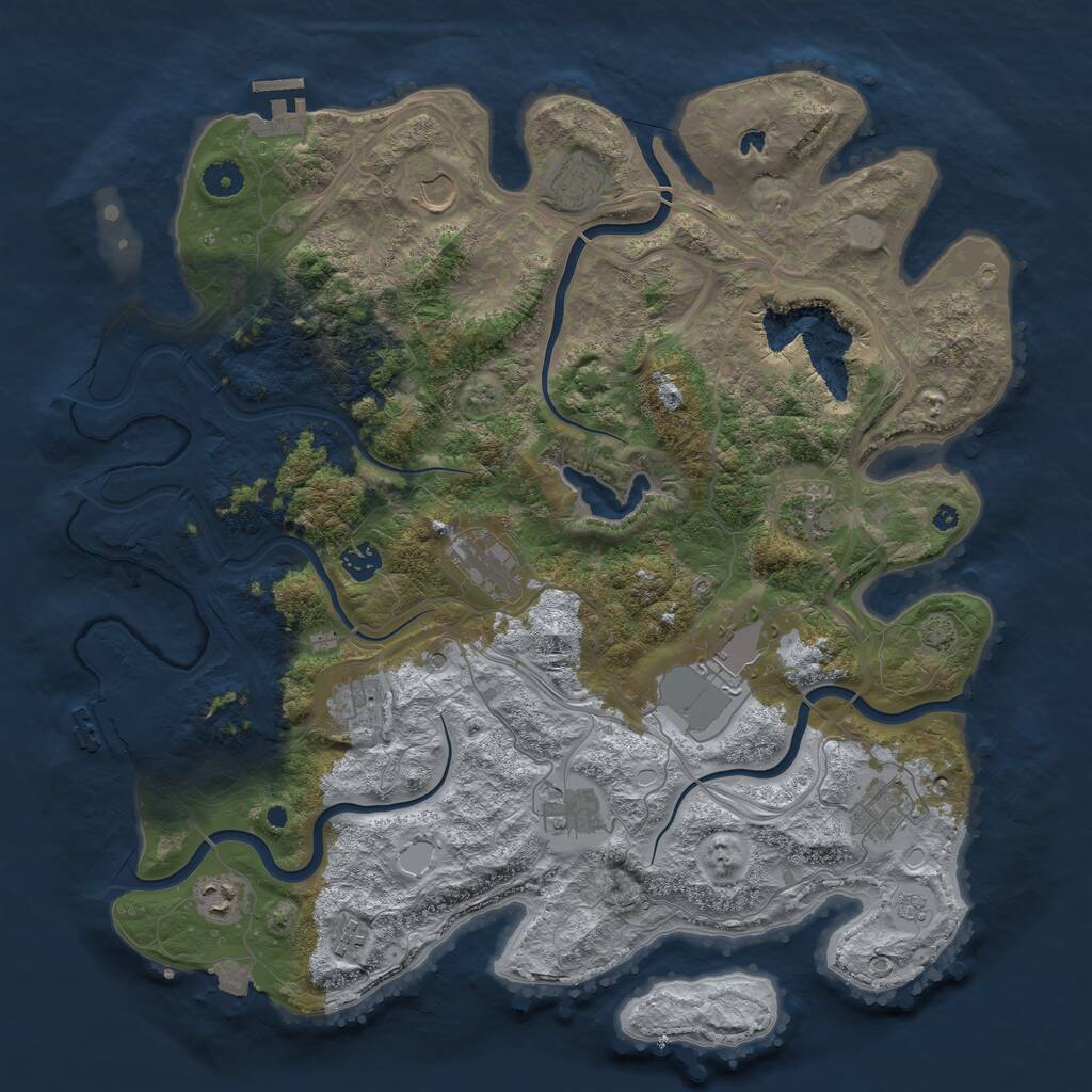 Rust Map: Procedural Map, Size: 4250, Seed: 459606170, 17 Monuments