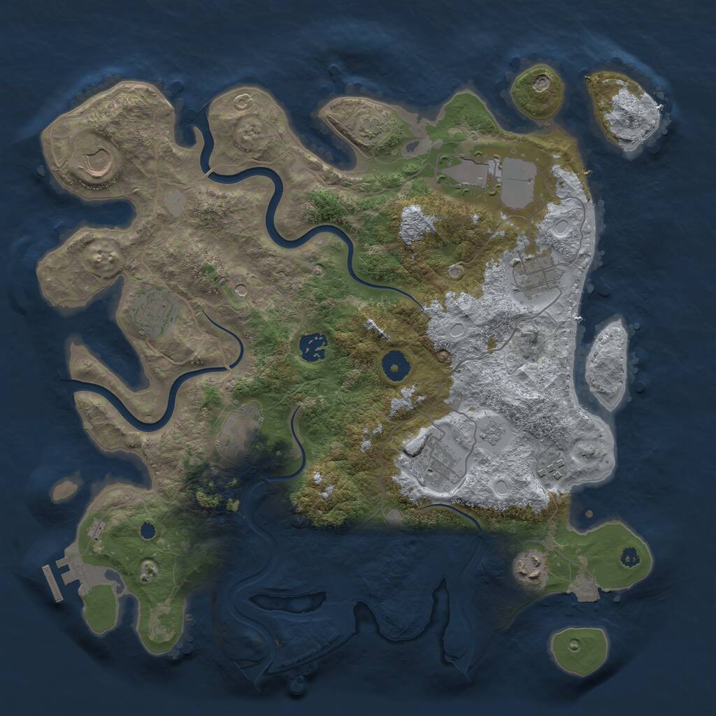 Rust Map: Procedural Map, Size: 3750, Seed: 757158796, 14 Monuments