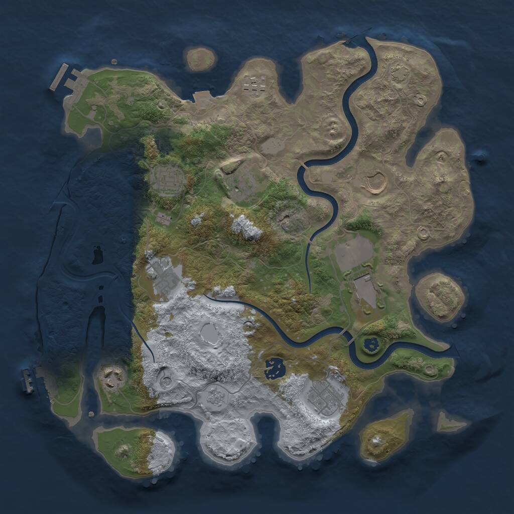 Rust Map: Procedural Map, Size: 3500, Seed: 59569596, 15 Monuments