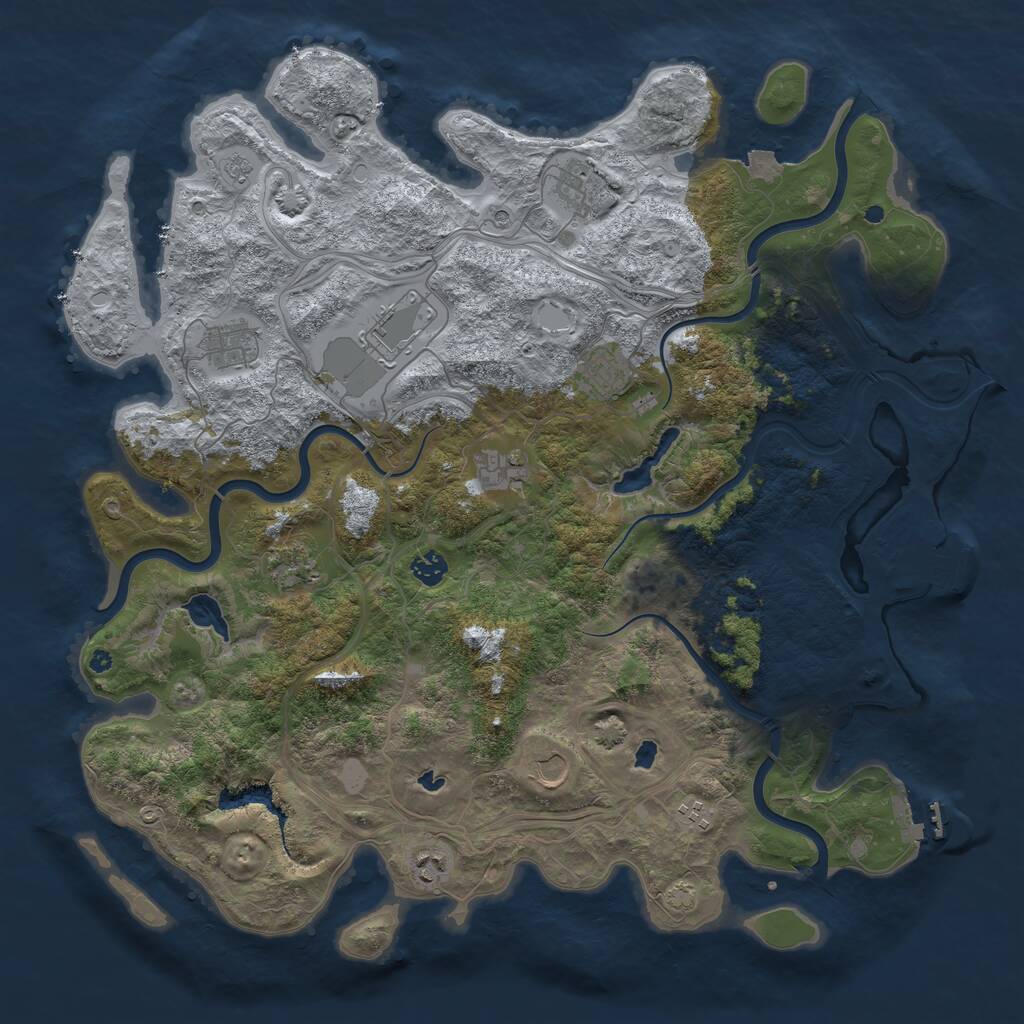 Rust Map: Procedural Map, Size: 4500, Seed: 40004900, 16 Monuments