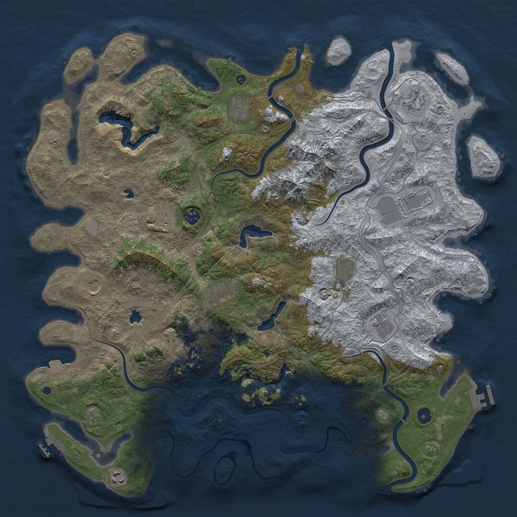 Rust Map: Procedural Map, Size: 5100, Seed: 74274, 17 Monuments