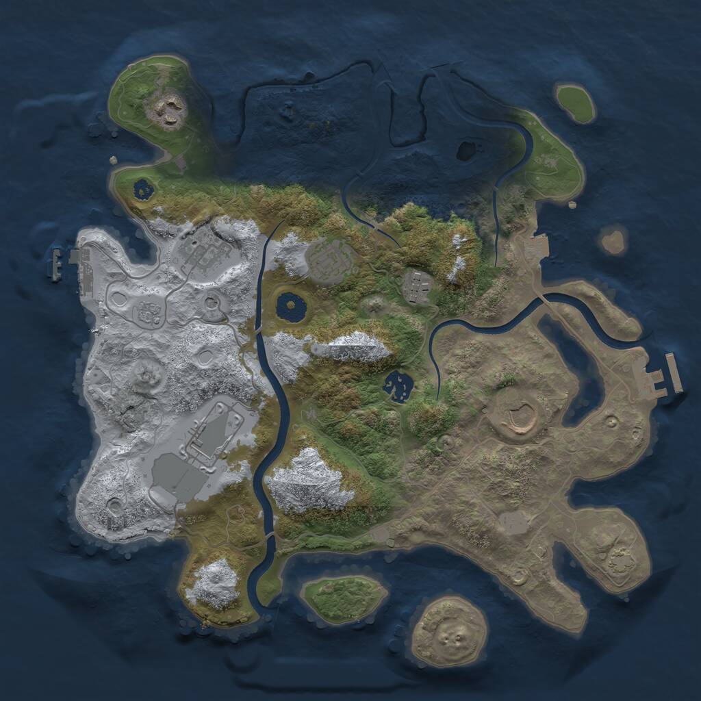 Rust Map: Procedural Map, Size: 3500, Seed: 10314, 13 Monuments