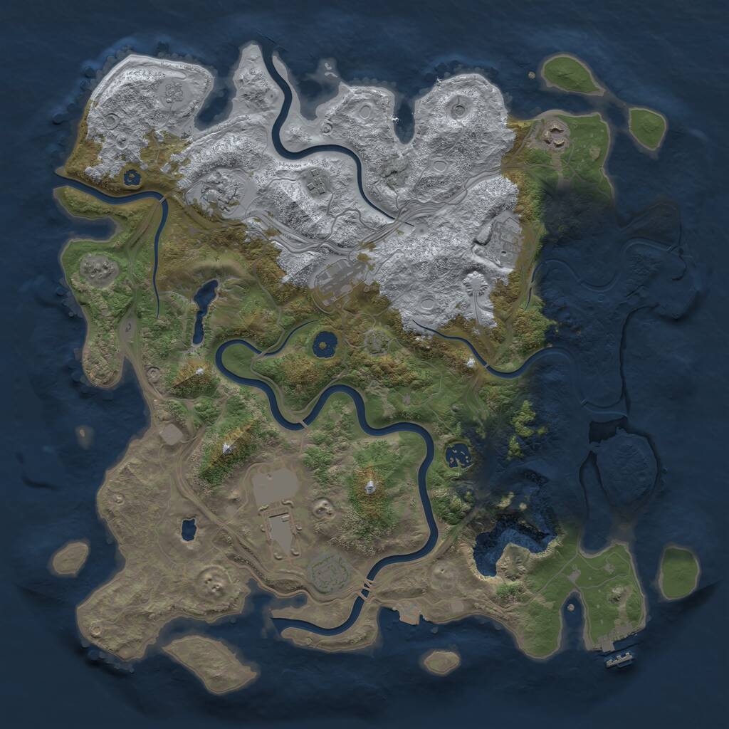 Rust Map: Procedural Map, Size: 4250, Seed: 224656804, 14 Monuments