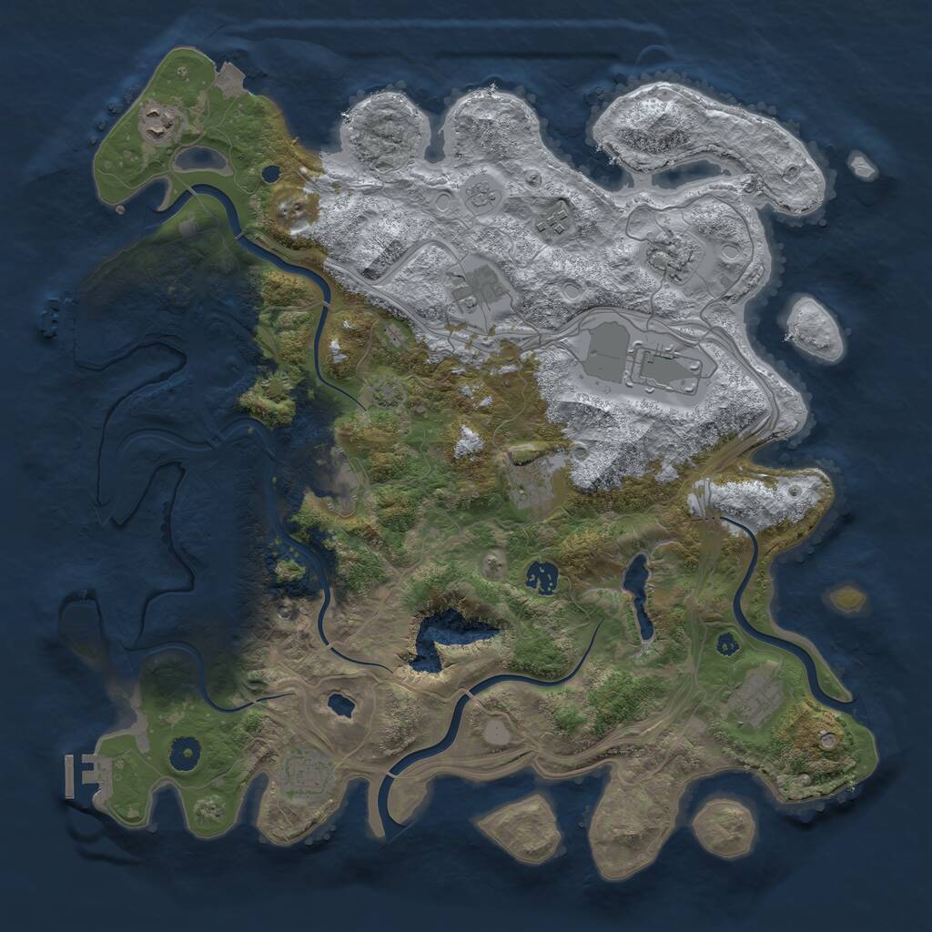 Rust Map: Procedural Map, Size: 4250, Seed: 1453490867, 16 Monuments