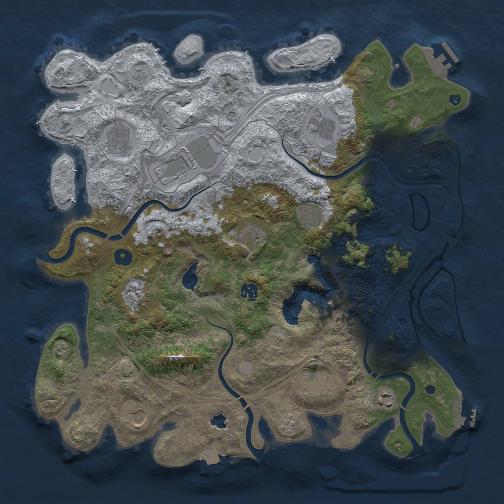 Rust Map: Procedural Map, Size: 4250, Seed: 1116621056, 17 Monuments