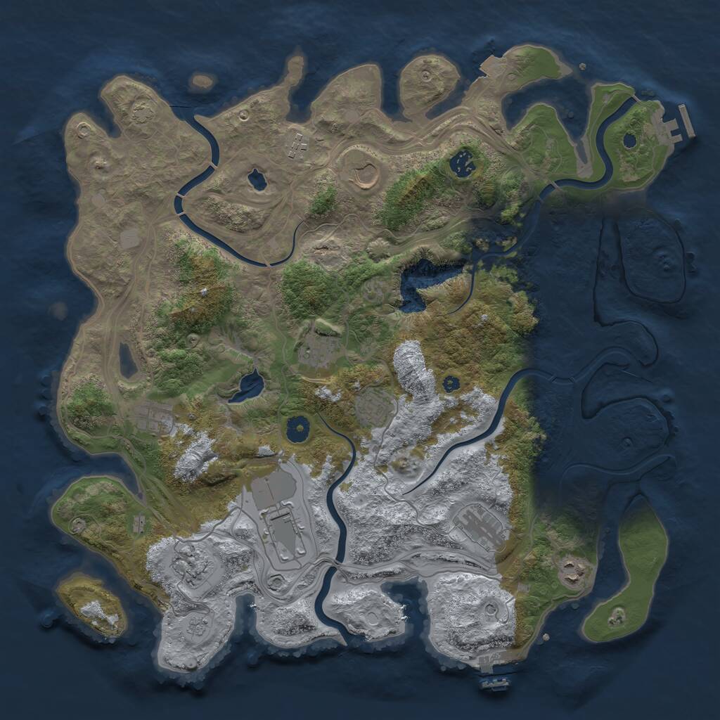 Rust Map: Procedural Map, Size: 4250, Seed: 3585668, 16 Monuments