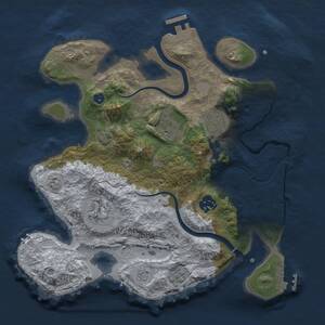Thumbnail Rust Map: Procedural Map, Size: 3000, Seed: 2038850257, 11 Monuments