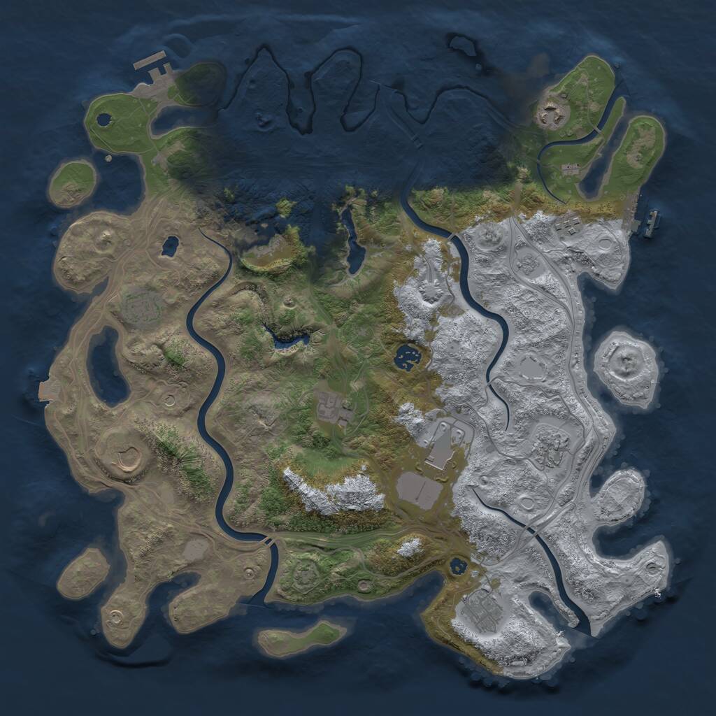 Rust Map: Procedural Map, Size: 4250, Seed: 2096019058, 16 Monuments