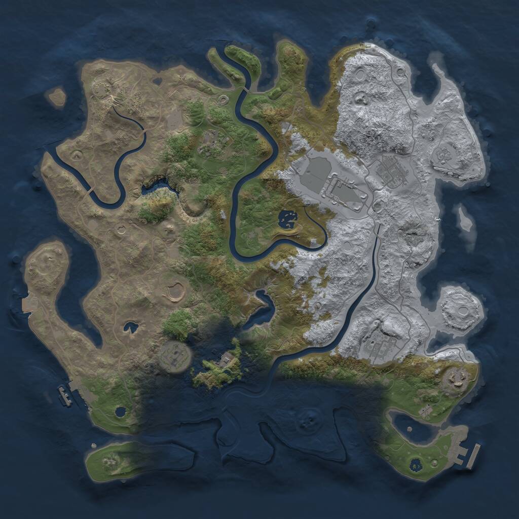 Rust Map: Procedural Map, Size: 4000, Seed: 1510351627, 15 Monuments