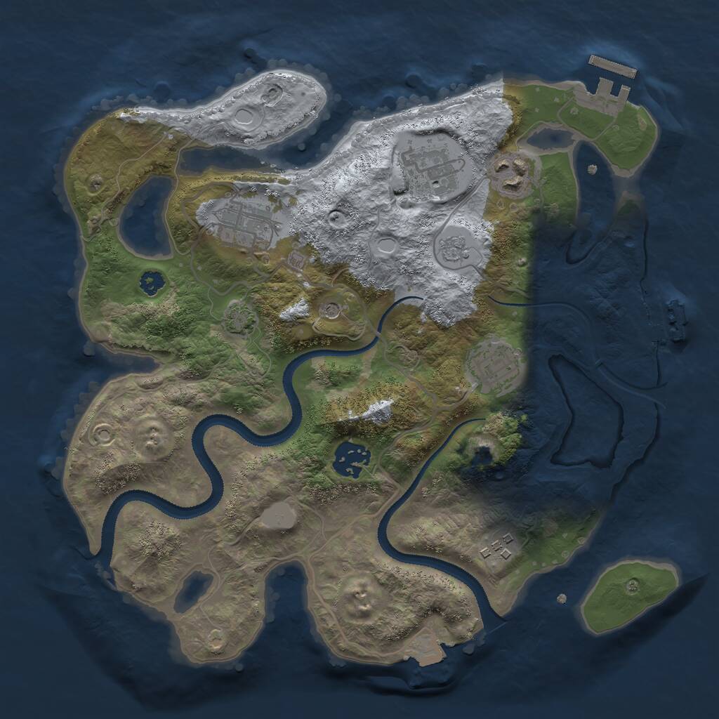 Rust Map: Procedural Map, Size: 3000, Seed: 203048096, 12 Monuments