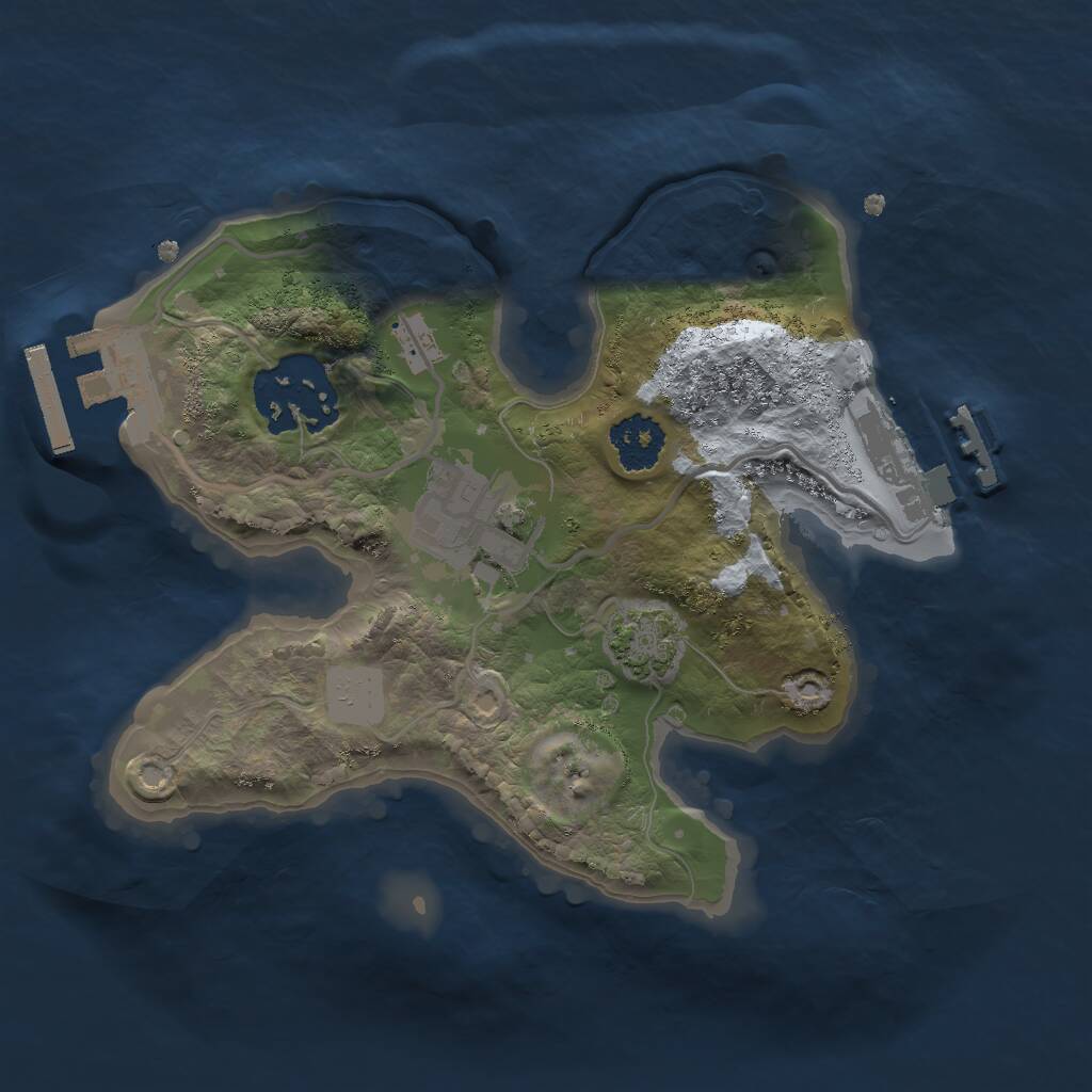 Rust Map: Procedural Map, Size: 2000, Seed: 1736542, 6 Monuments