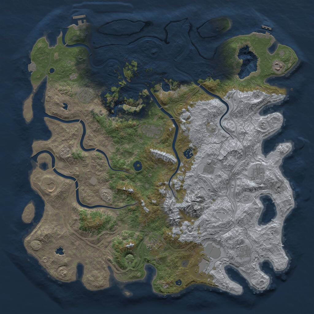 Rust Map: Procedural Map, Size: 5000, Seed: 463812032, 17 Monuments