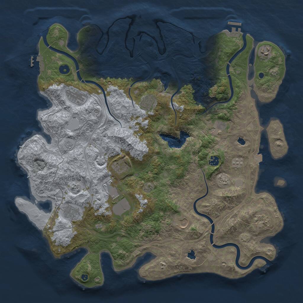 Rust Map: Procedural Map, Size: 4500, Seed: 1034346712, 17 Monuments