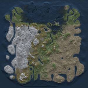Thumbnail Rust Map: Procedural Map, Size: 4850, Seed: 12345, 17 Monuments