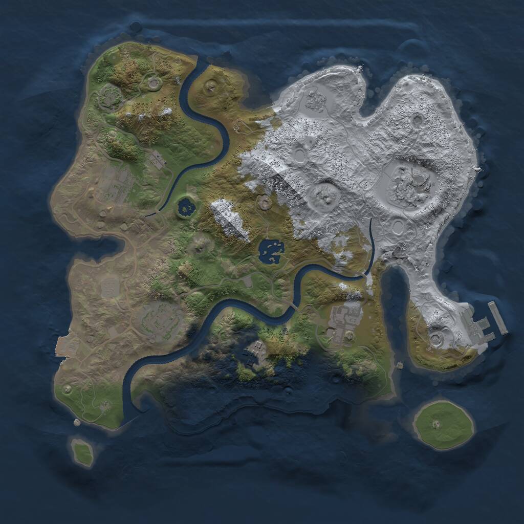 Rust Map: Procedural Map, Size: 3000, Seed: 57668, 11 Monuments