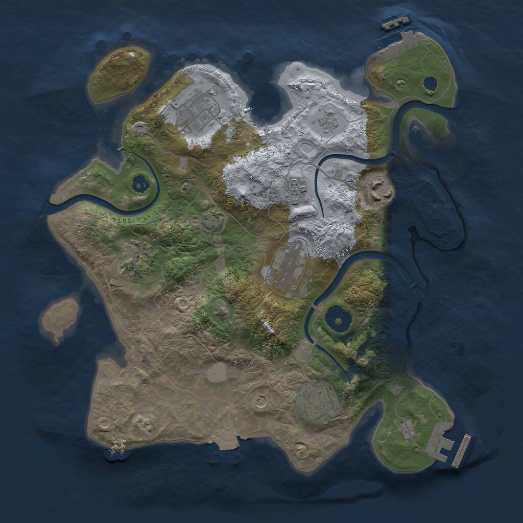 Rust Map: Procedural Map, Size: 3000, Seed: 1641, 12 Monuments