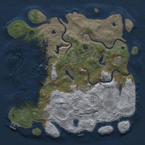 Thumbnail Rust Map: Procedural Map, Size: 4500, Seed: 124613338, 17 Monuments