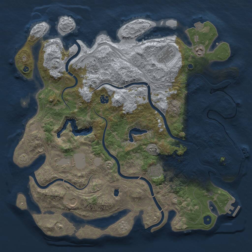 Rust Map: Procedural Map, Size: 4250, Seed: 1407599940, 14 Monuments