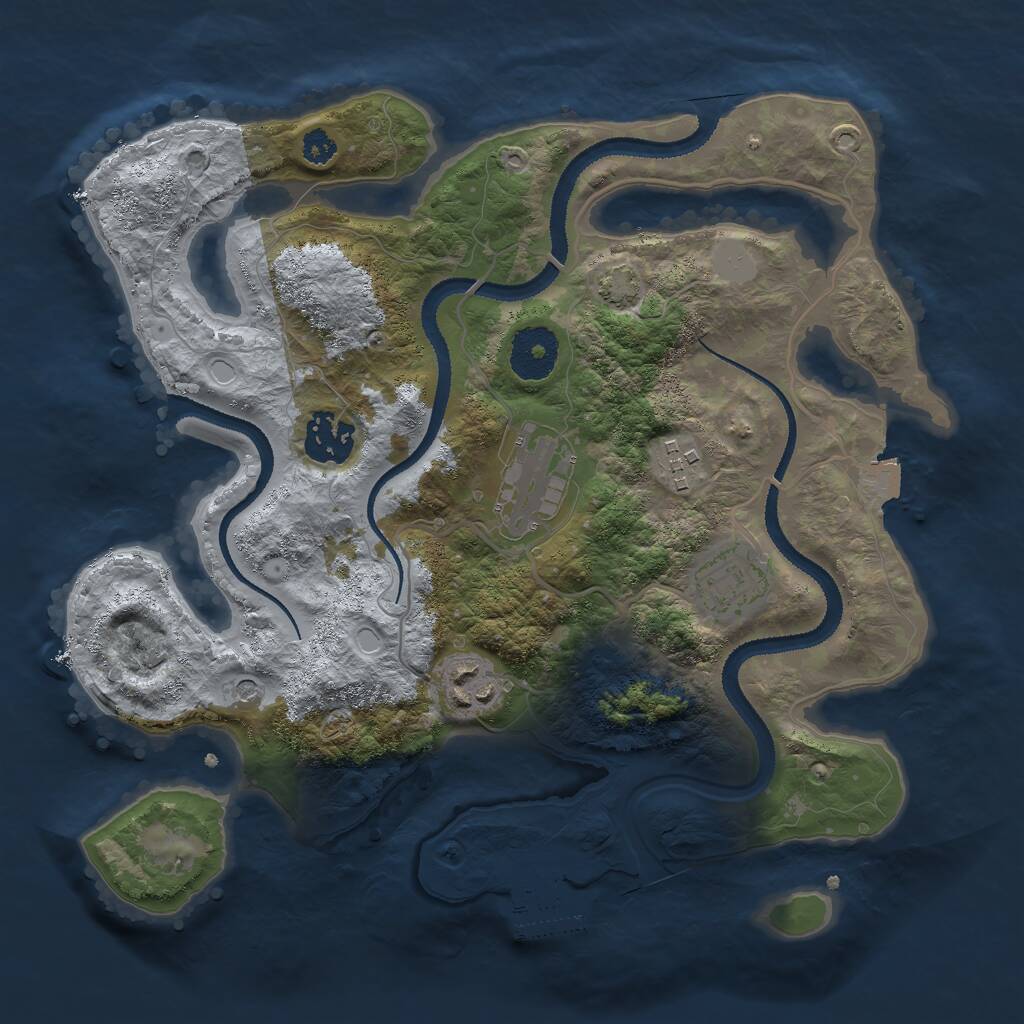 Rust Map: Procedural Map, Size: 3000, Seed: 533596702, 9 Monuments