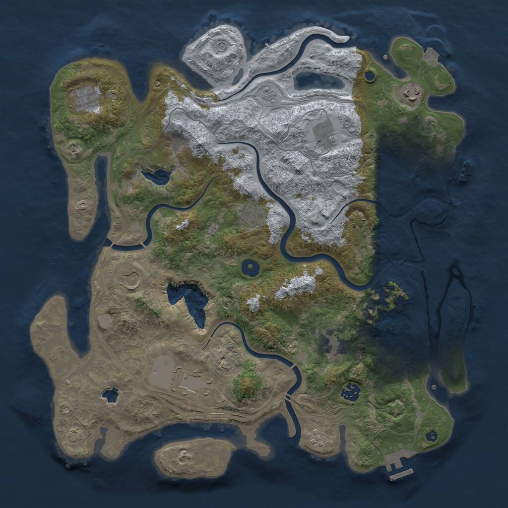 Rust Map: Procedural Map, Size: 4250, Seed: 1688309428, 15 Monuments