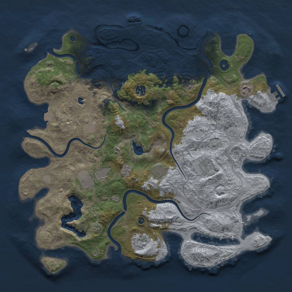 Rust Map: Procedural Map, Size: 4250, Seed: 1453384522, 14 Monuments