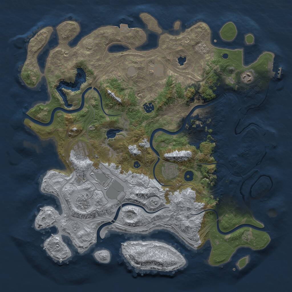 Rust Map: Procedural Map, Size: 4250, Seed: 615452398, 14 Monuments