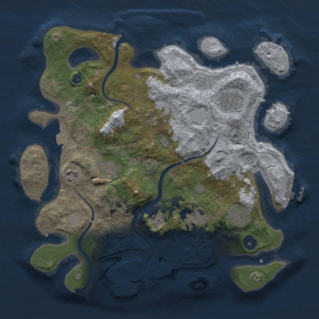 Rust Map: Procedural Map, Size: 3400, Seed: 192476509, 13 Monuments