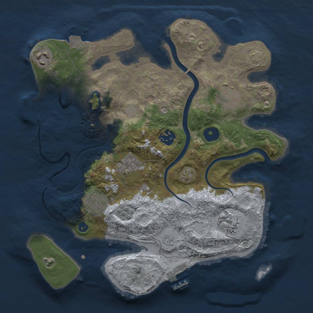 Rust Map: Procedural Map, Size: 3100, Seed: 53035713, 13 Monuments