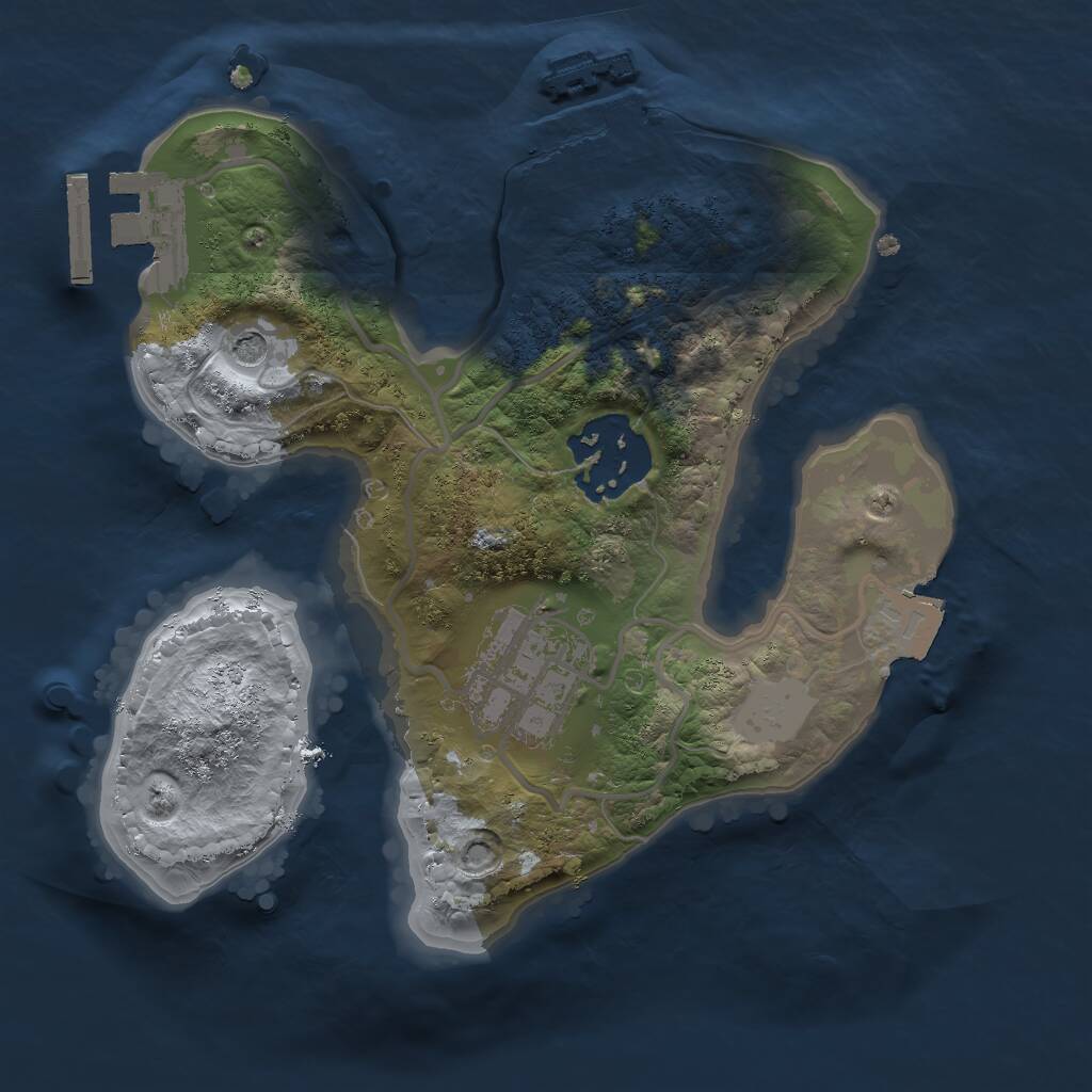 Rust Map: Procedural Map, Size: 2000, Seed: 168754686, 6 Monuments