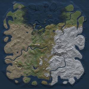 Thumbnail Rust Map: Procedural Map, Size: 6000, Seed: 237188464, 17 Monuments