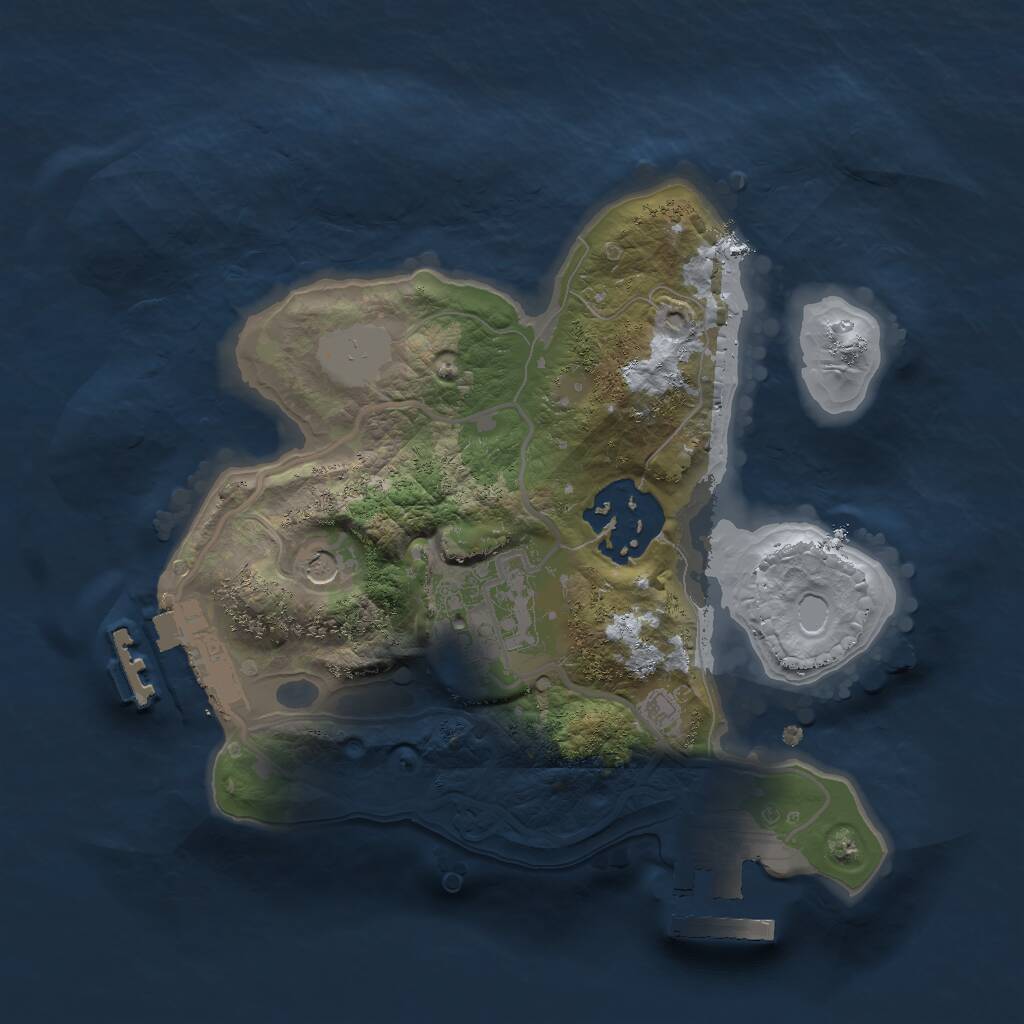 Rust Map: Procedural Map, Size: 2000, Seed: 823741, 6 Monuments