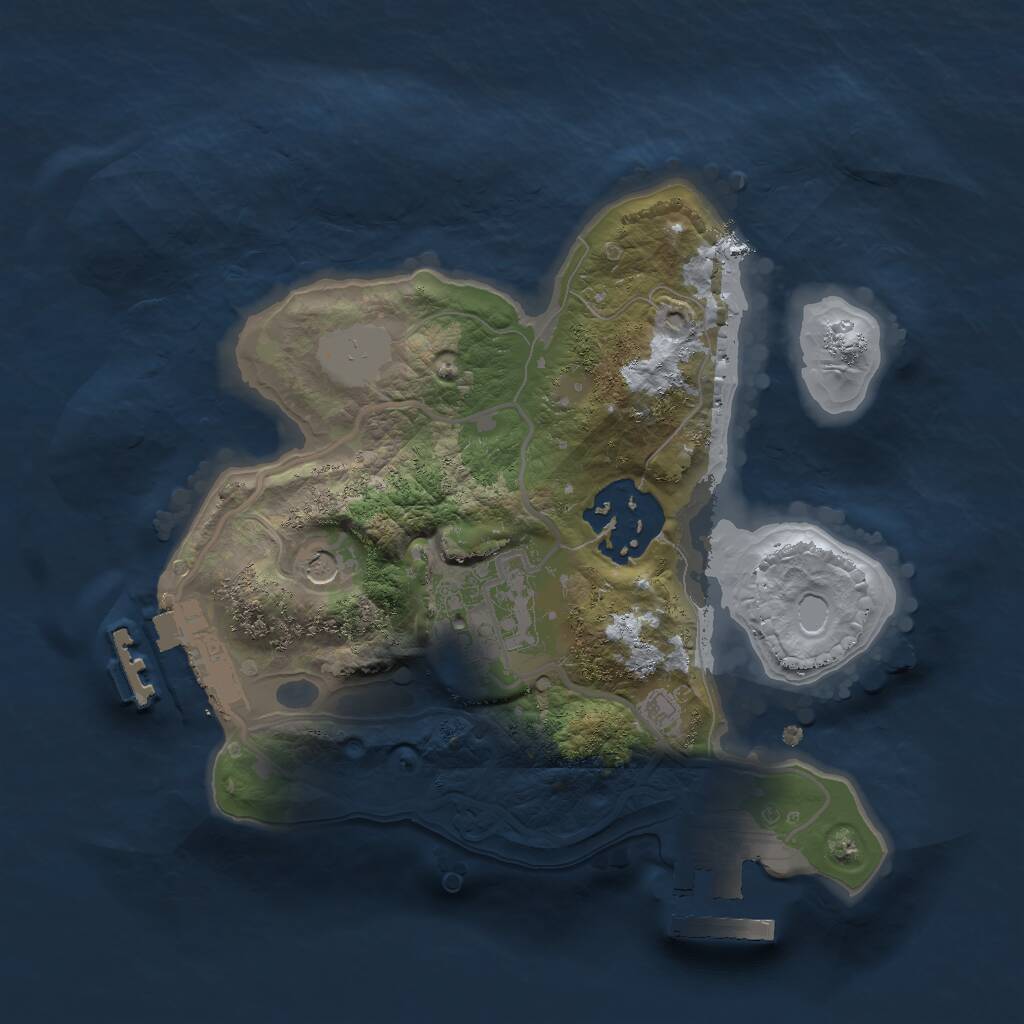 Rust Map: Procedural Map, Size: 2000, Seed: 823741, 6 Monuments